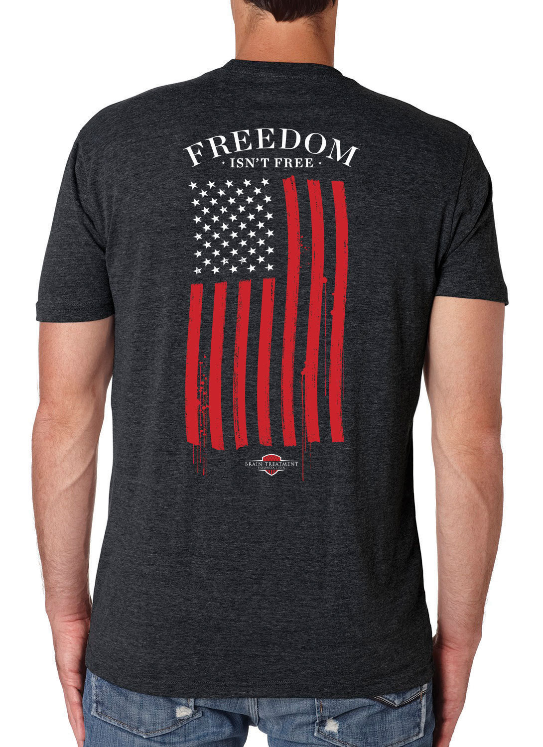 Freedom Isn't Free Men's Black T-Shirt (back)