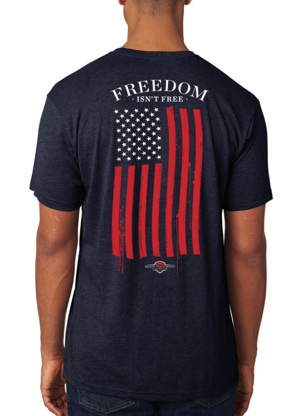 Freedom Isn't Free Men's Navy T-Shirt (back)
