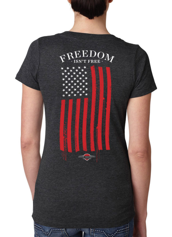 Freedom Isn't Free Women's Black T-Shirt (back)