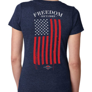 Freedom Isn't Free Women's Navy T-Shirt (back)